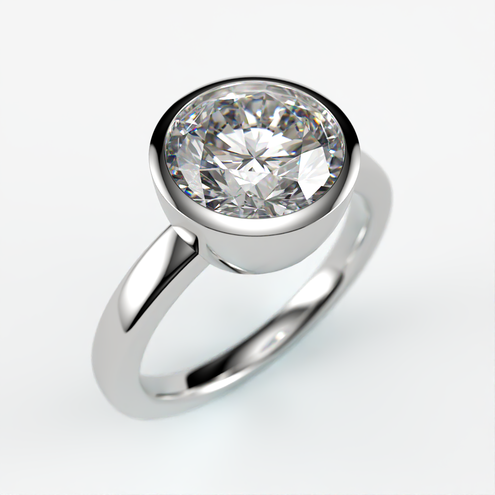 Bezel Solitaire with 2 Carat Lab Grown Diamond