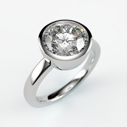 Bezel Solitaire with 2 Carat Lab Grown Diamond