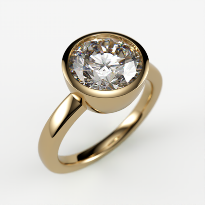 Bezel Solitaire with 2 Carat Lab Grown Diamond