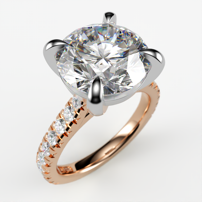 Diamond Cathedral with 3 Carat Round Lab Grown Diamond